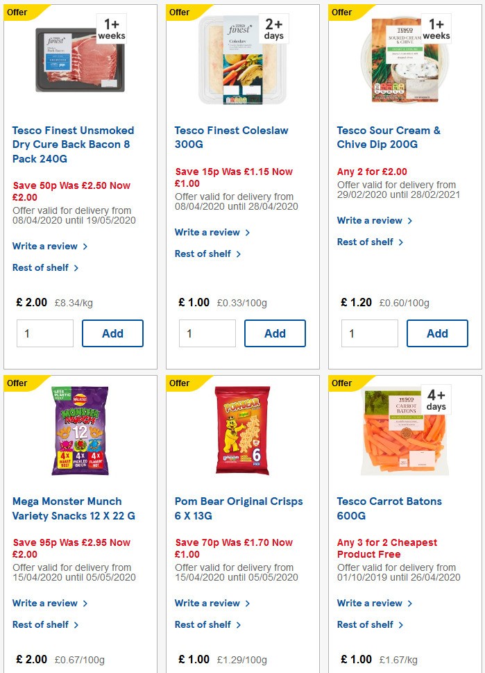 TESCO Offers from 15 April