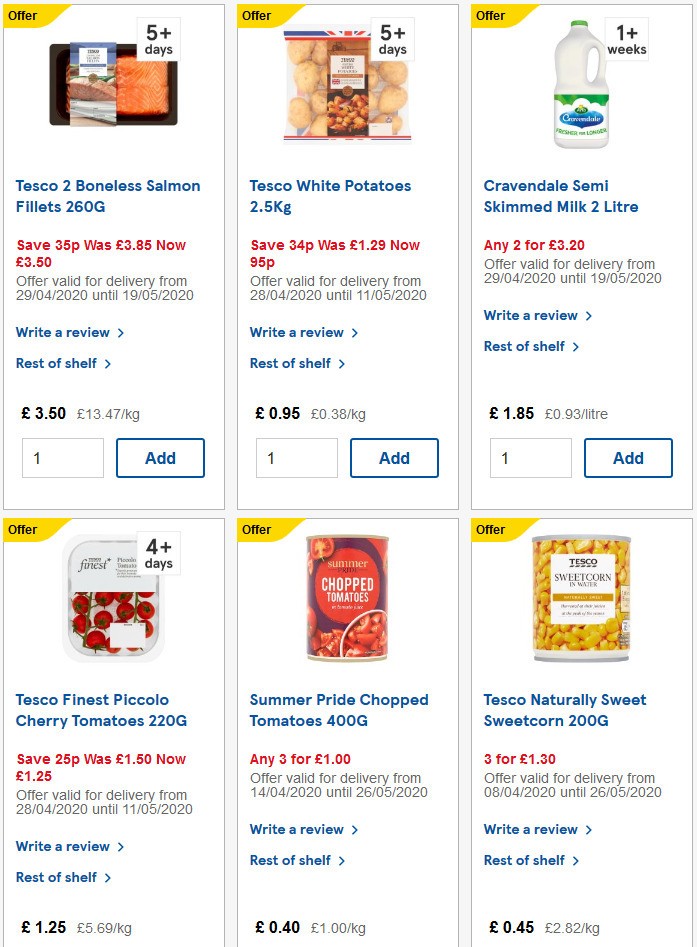TESCO Offers from 29 April