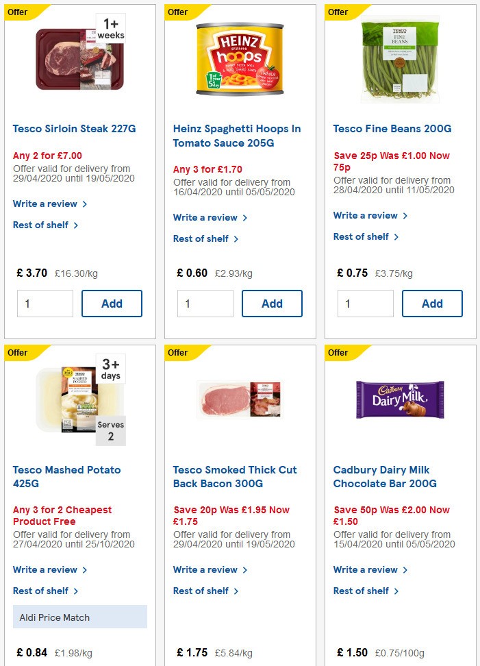 TESCO Offers from 29 April
