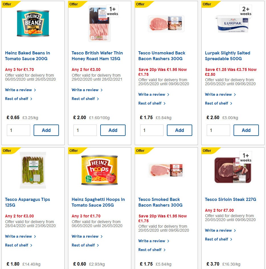 TESCO Offers from 20 May
