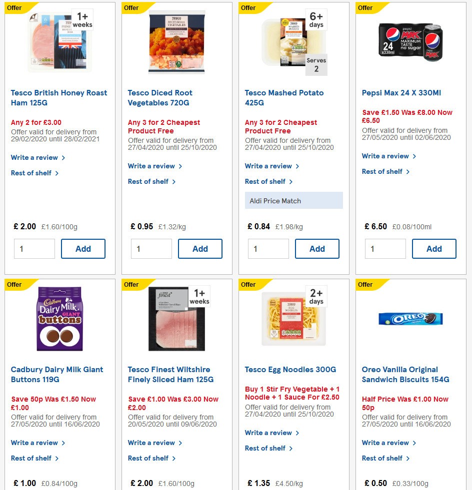 TESCO Offers from 27 May