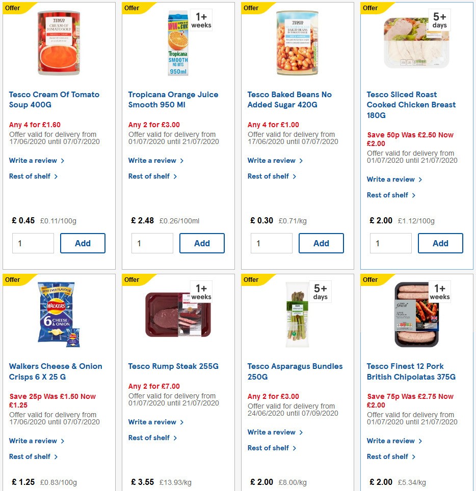 TESCO Offers from 1 July