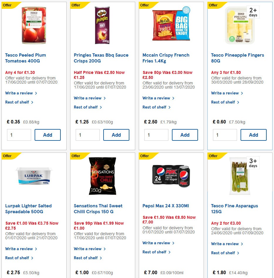 TESCO Offers from 1 July