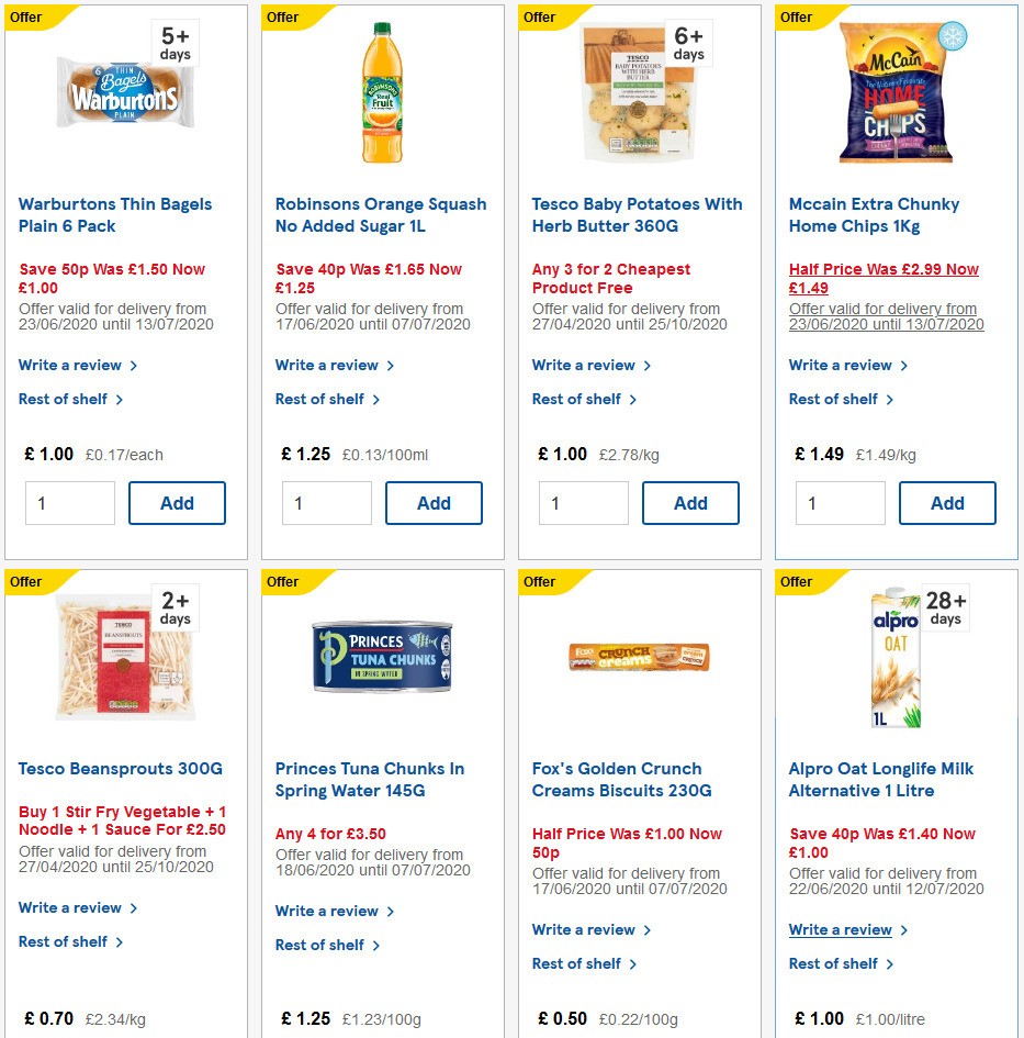 TESCO Offers from 1 July