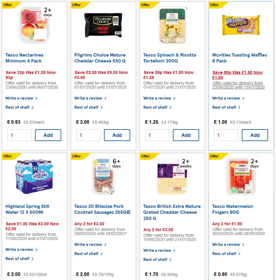 TESCO Offers from 1 July