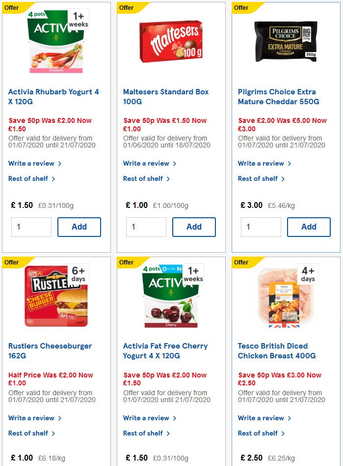 TESCO Offers from 1 July