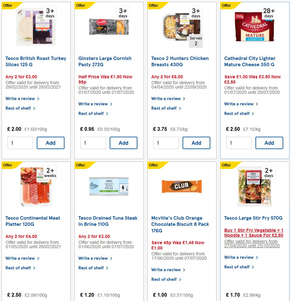 TESCO Offers from 1 July