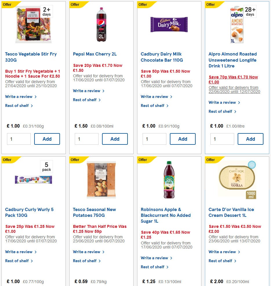 TESCO Offers from 1 July