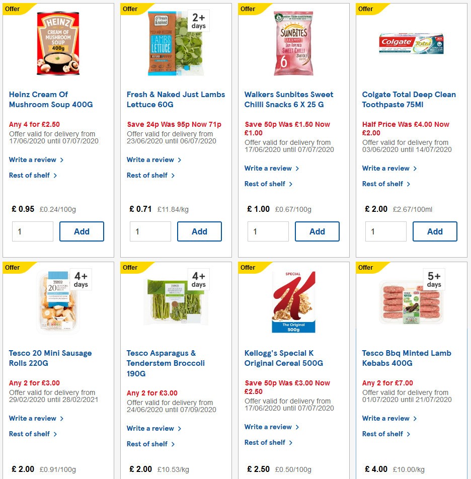 TESCO Offers from 1 July