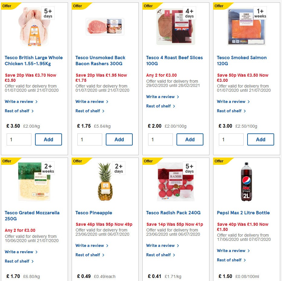 TESCO Offers from 1 July