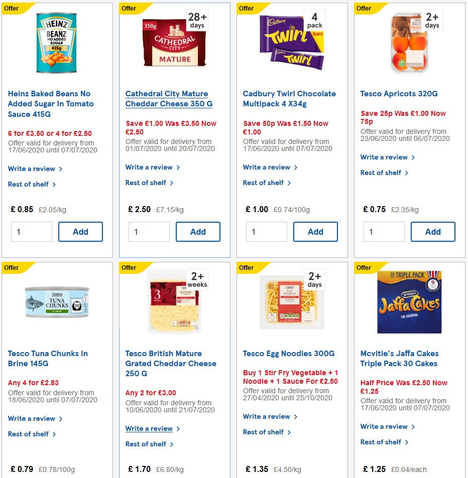 TESCO Offers from 1 July