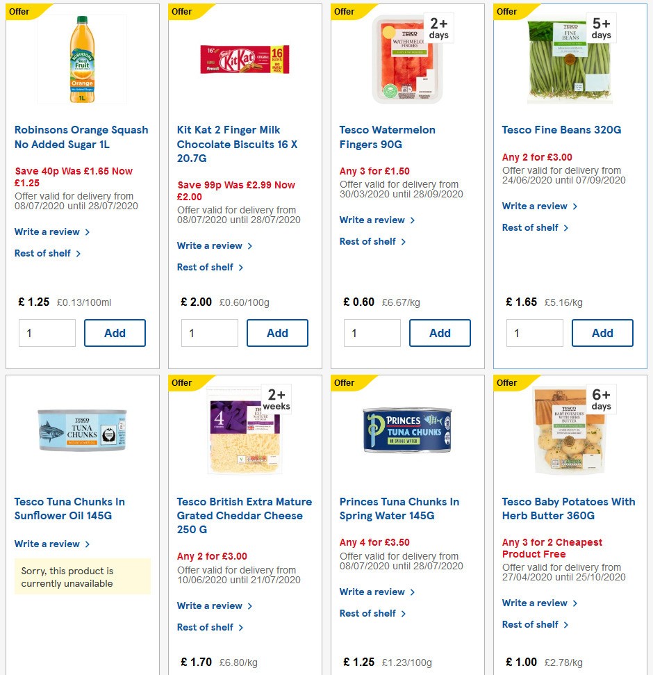TESCO Offers from 8 July