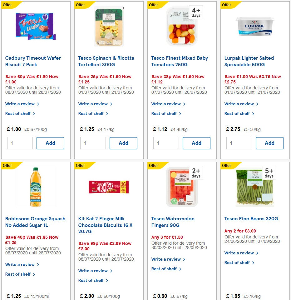TESCO Offers from 8 July