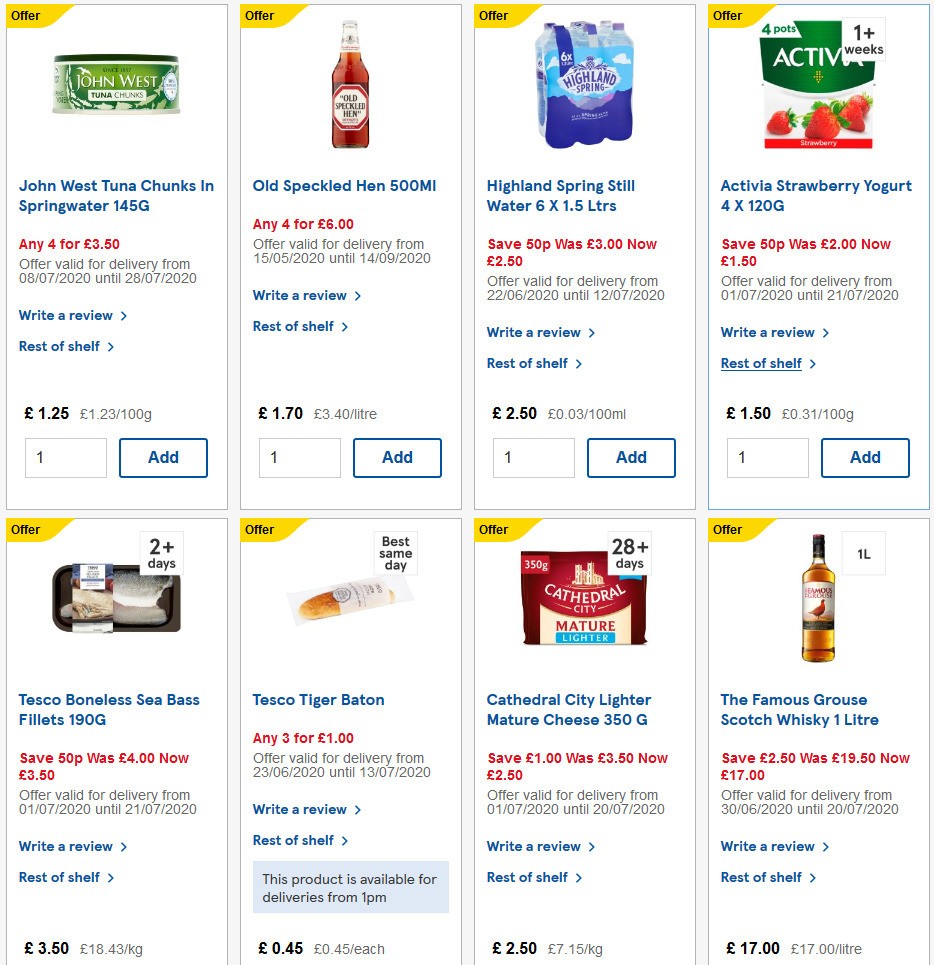 TESCO Offers from 8 July