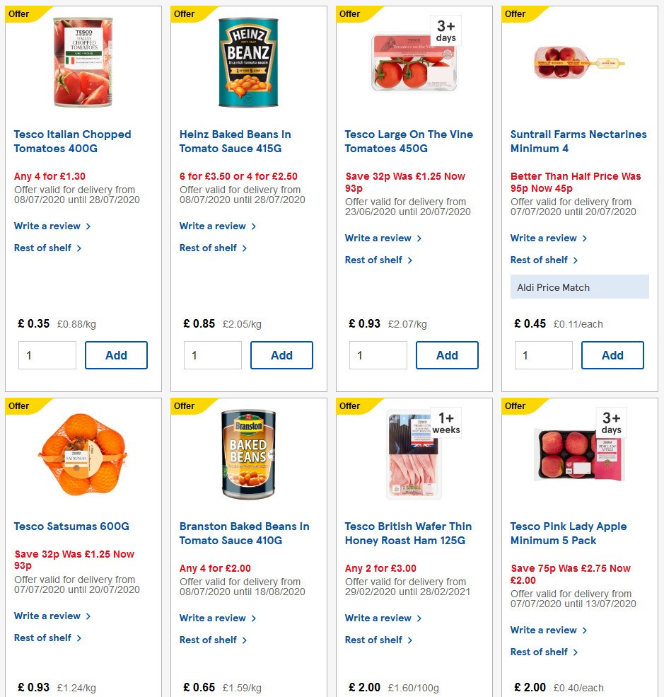 TESCO Offers from 8 July