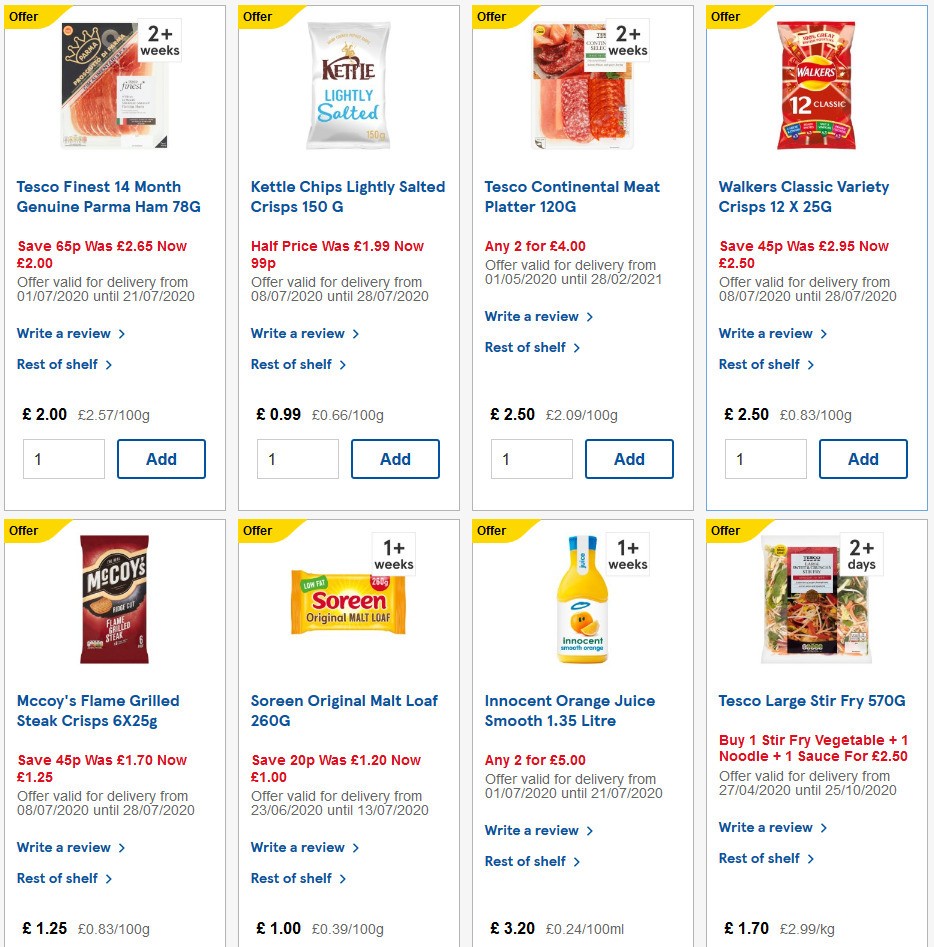 TESCO Offers from 8 July