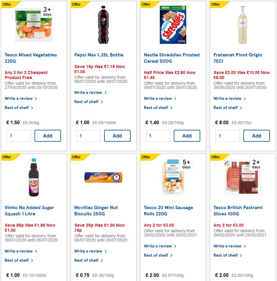 TESCO Offers from 8 July