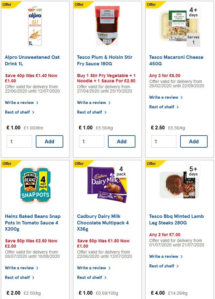 TESCO Offers from 8 July