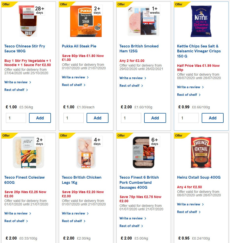 TESCO Offers from 8 July
