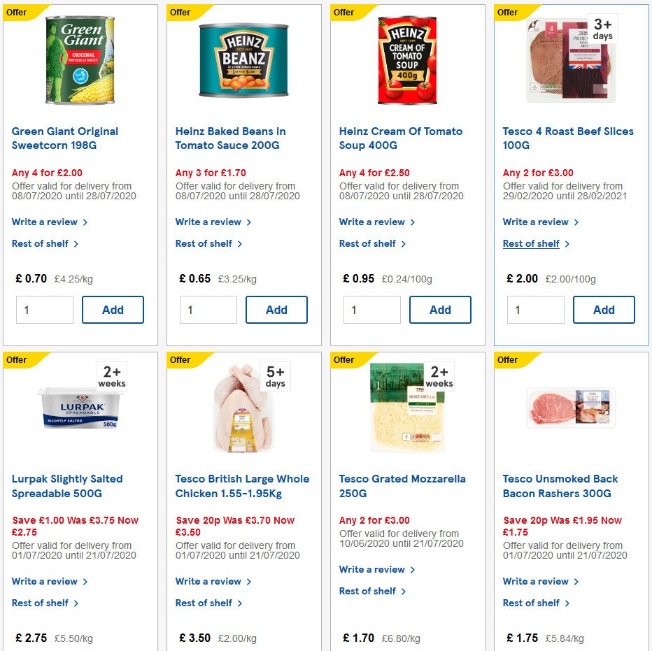 TESCO Offers from 8 July