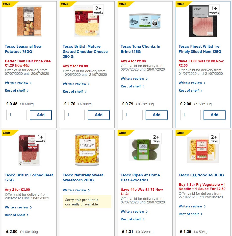 TESCO Offers from 8 July