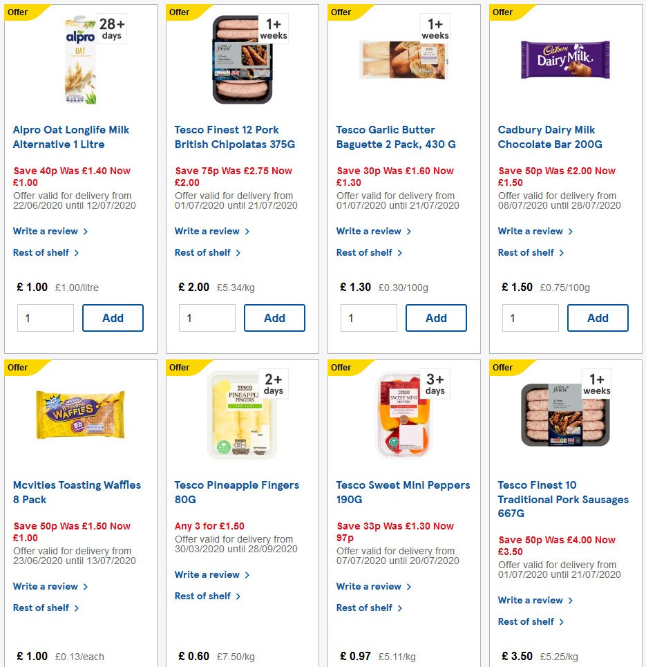 TESCO Offers from 8 July