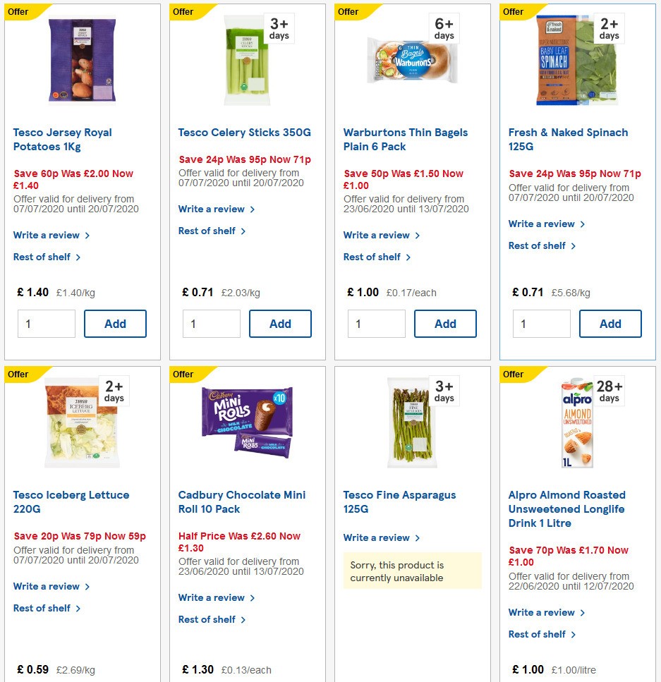 TESCO Offers from 8 July