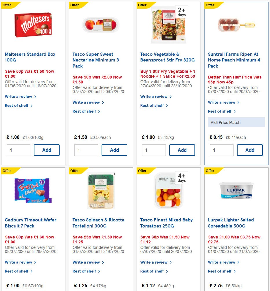 TESCO Offers from 8 July