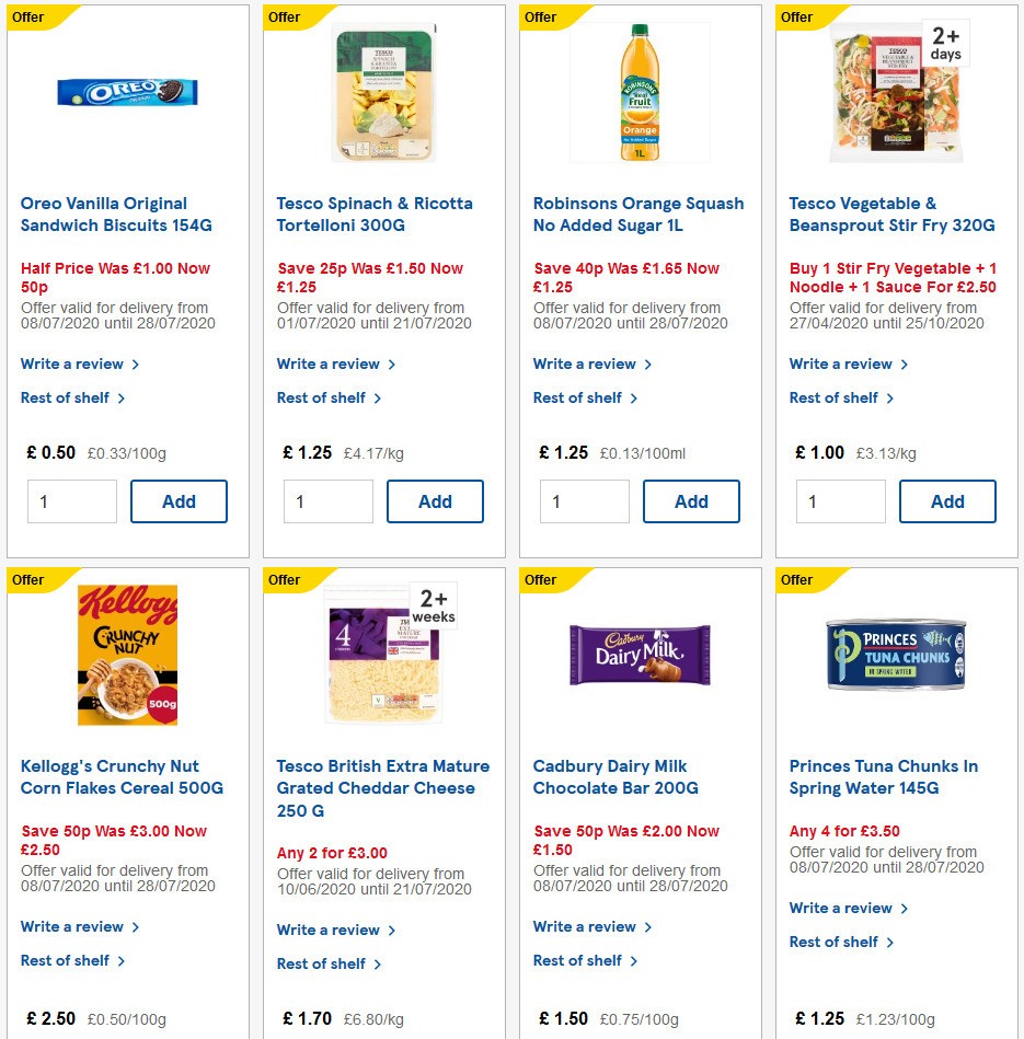 TESCO Offers from 15 July