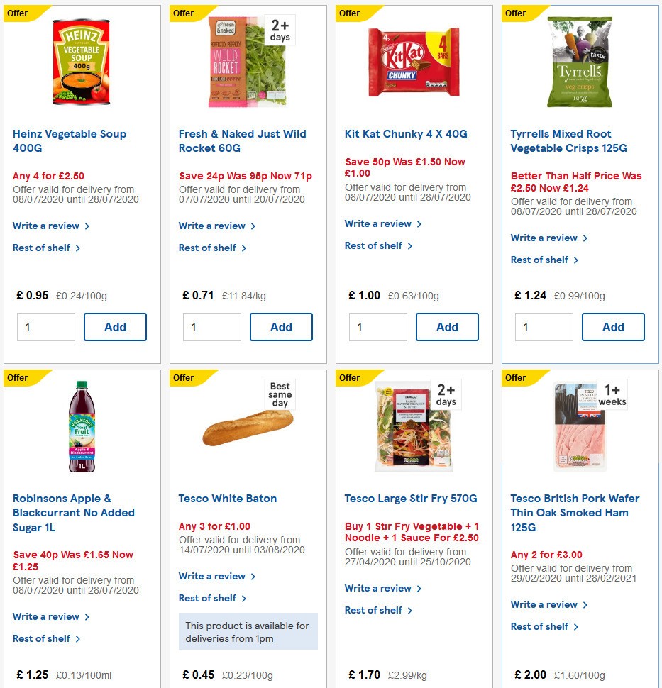 TESCO Offers from 15 July