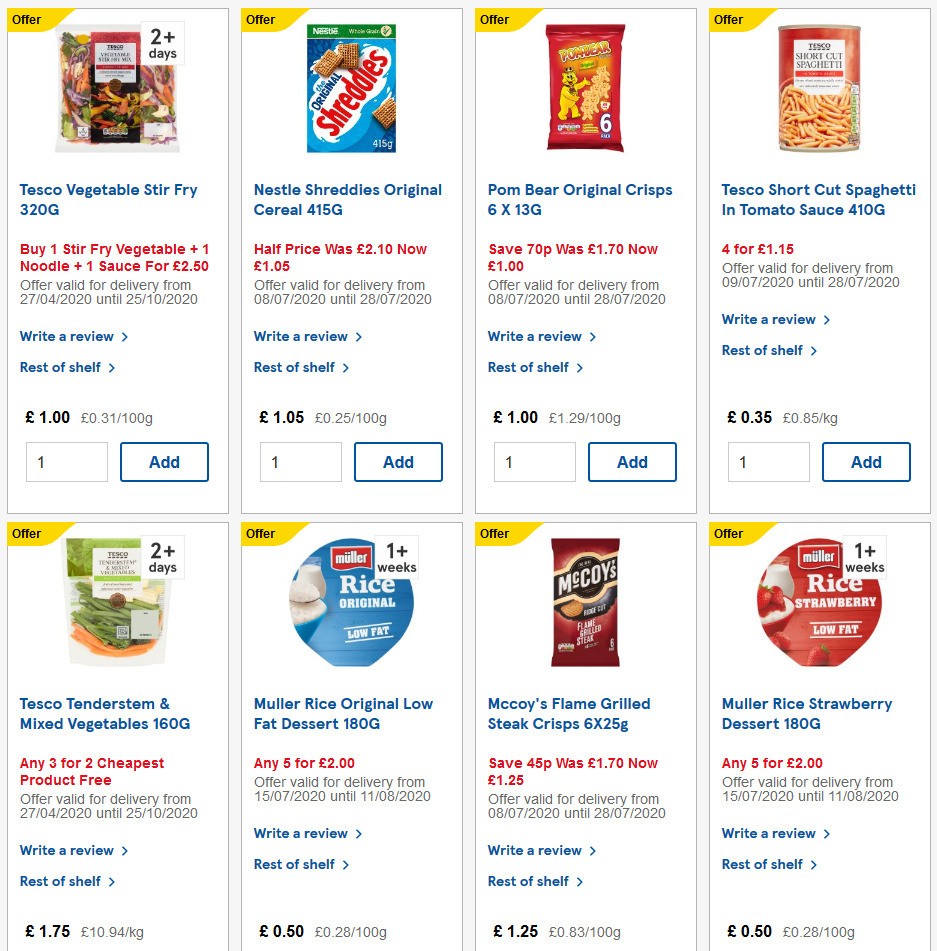 TESCO Offers from 15 July
