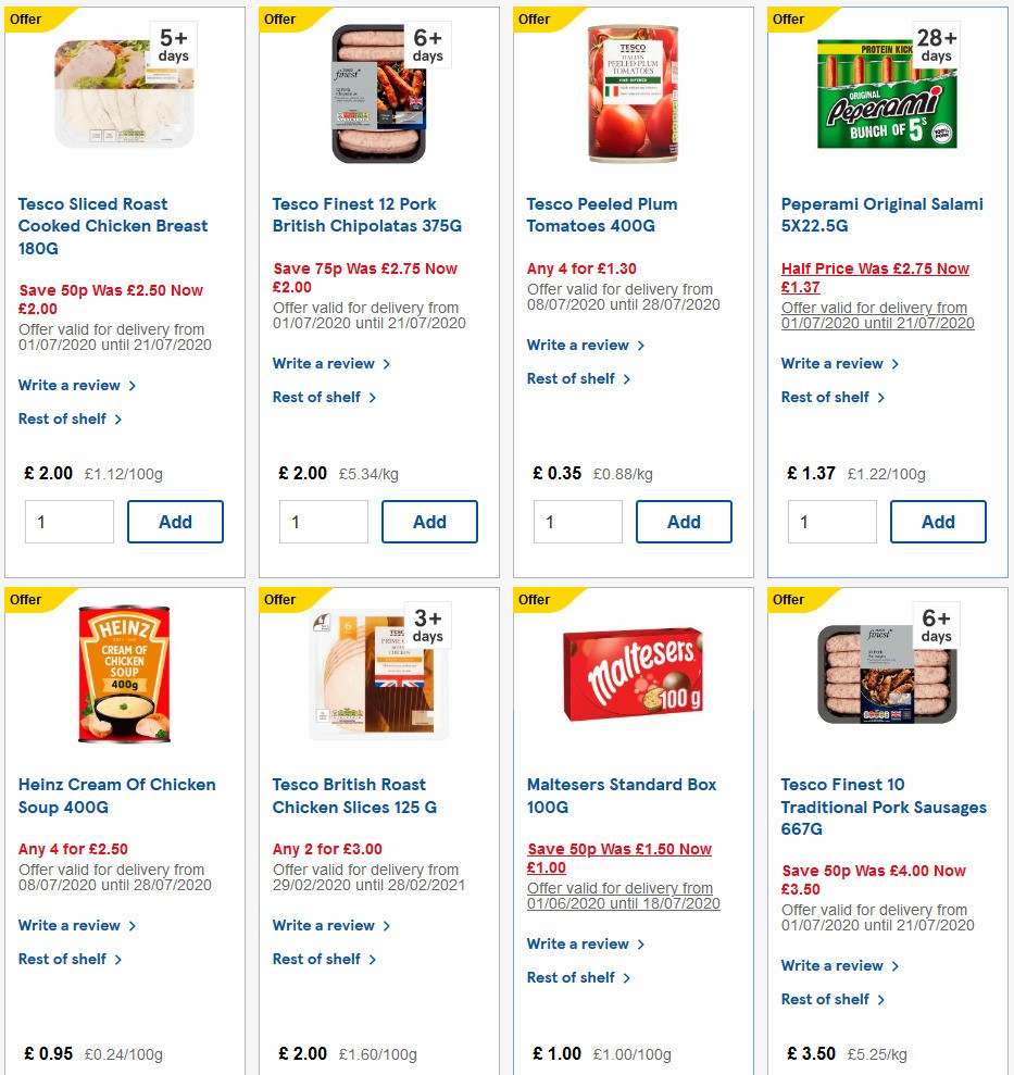 TESCO Offers from 15 July