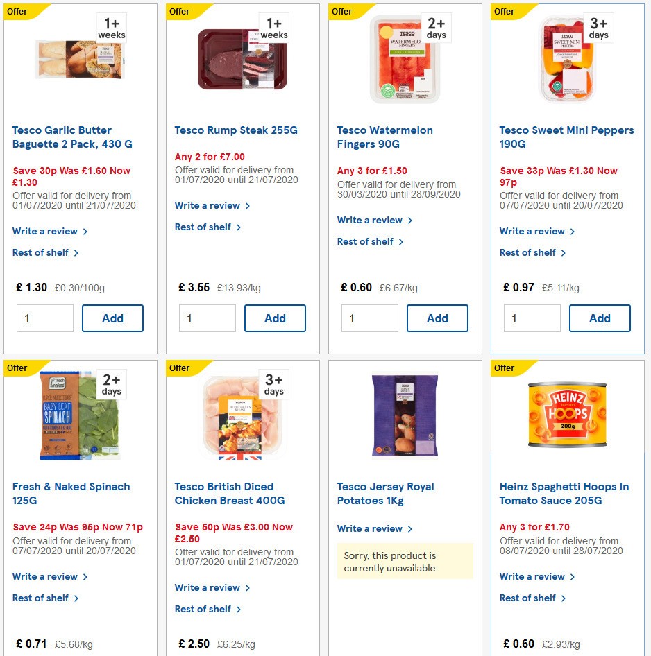 TESCO Offers from 15 July