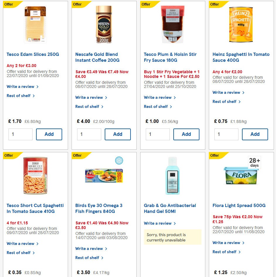TESCO Offers from 22 July