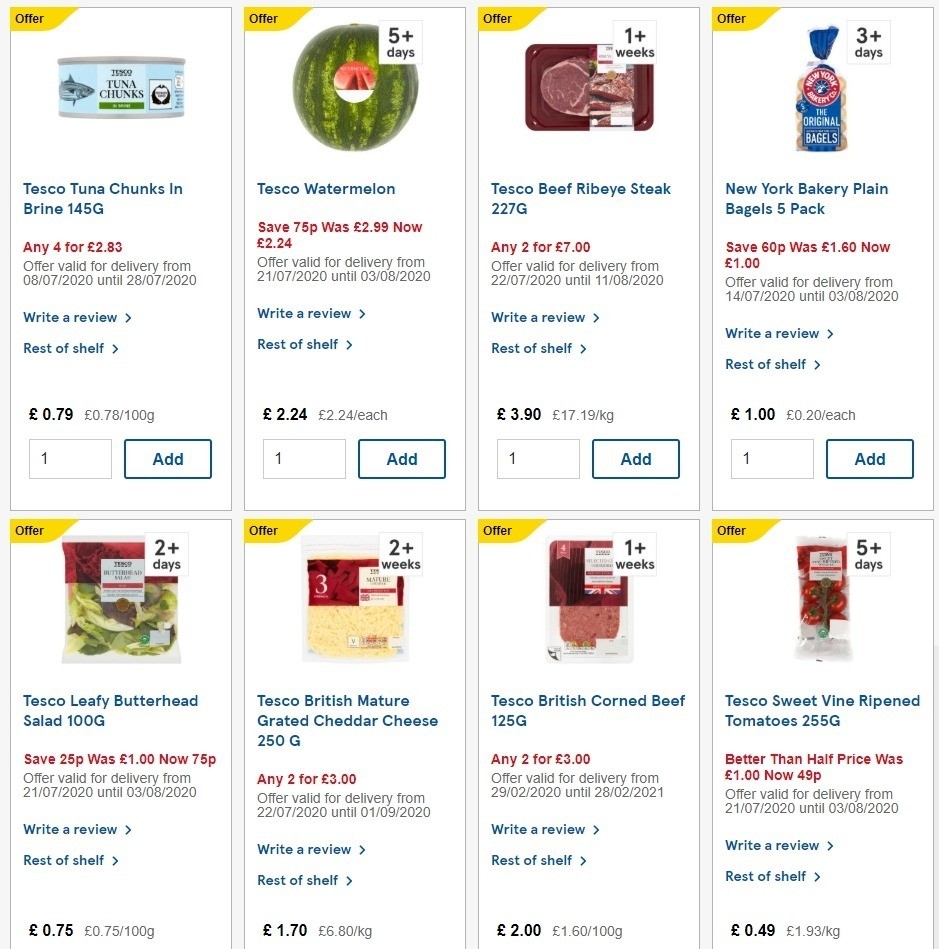 TESCO Offers from 22 July