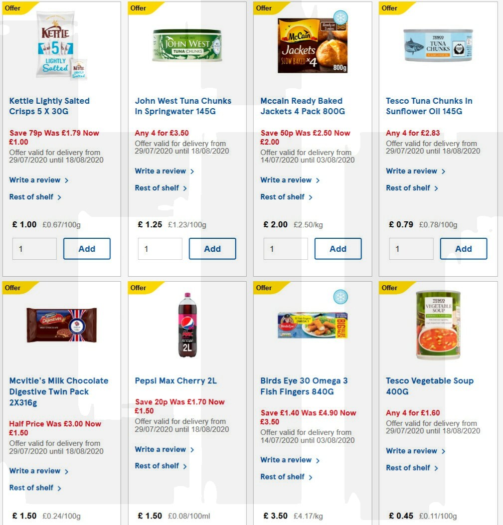TESCO Offers from 29 July