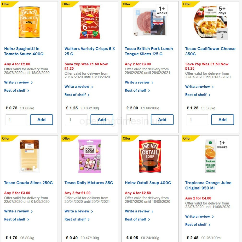 TESCO Offers from 29 July