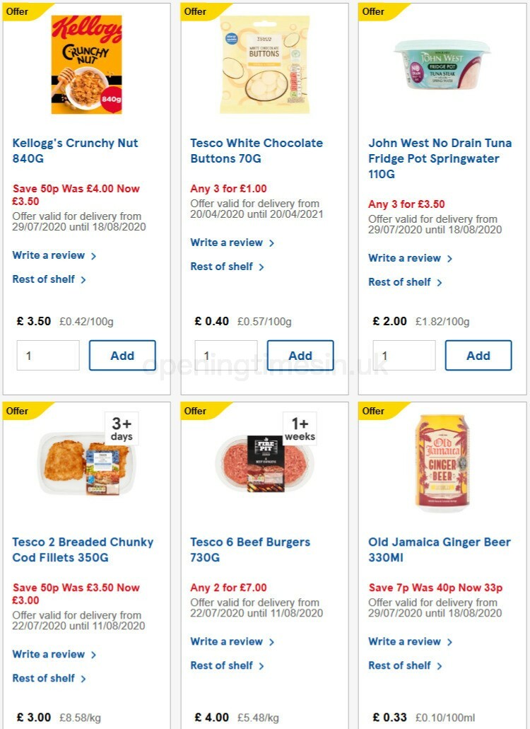 TESCO Offers from 29 July