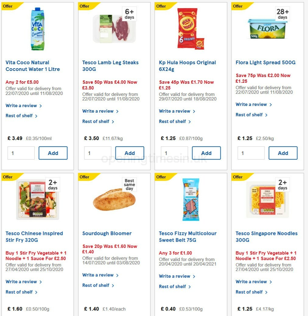 TESCO Offers from 29 July