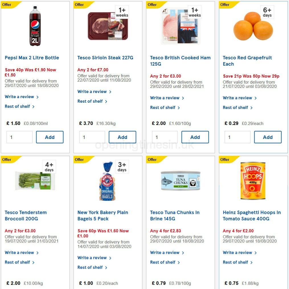 TESCO Offers from 29 July