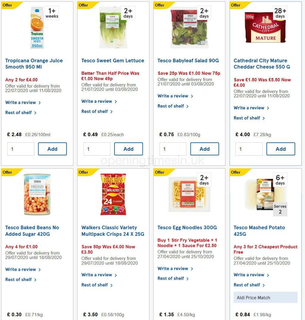 TESCO Offers from 29 July