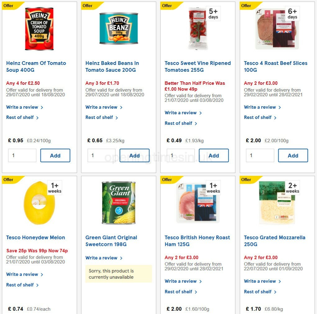 TESCO Offers from 29 July