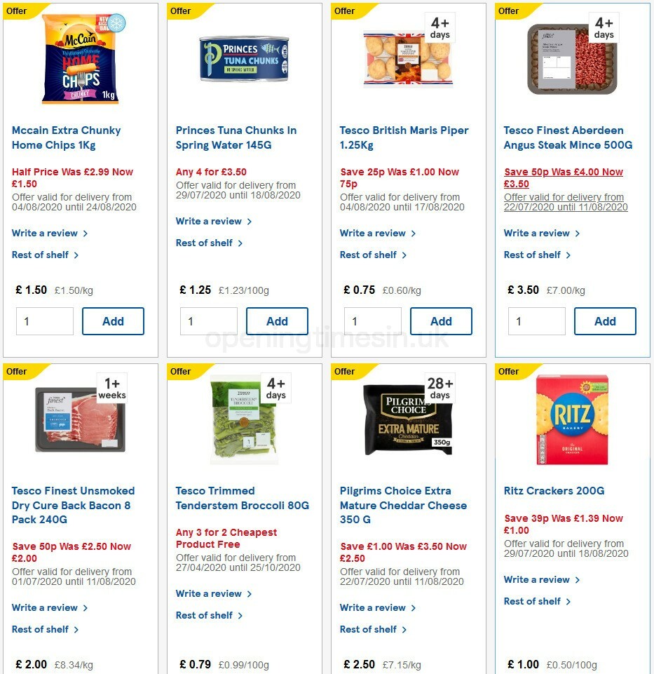 TESCO Offers from 5 August
