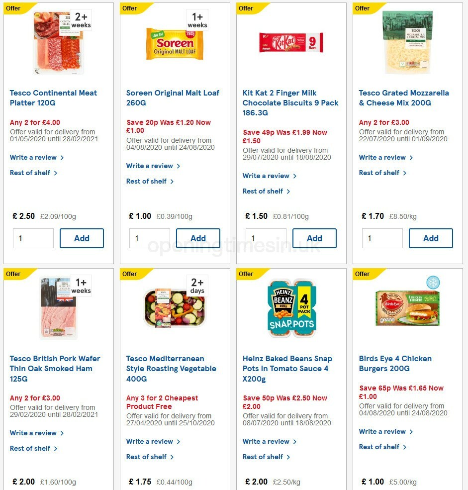 TESCO Offers from 5 August