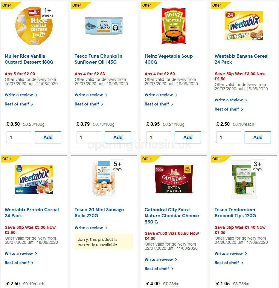 TESCO Offers from 5 August