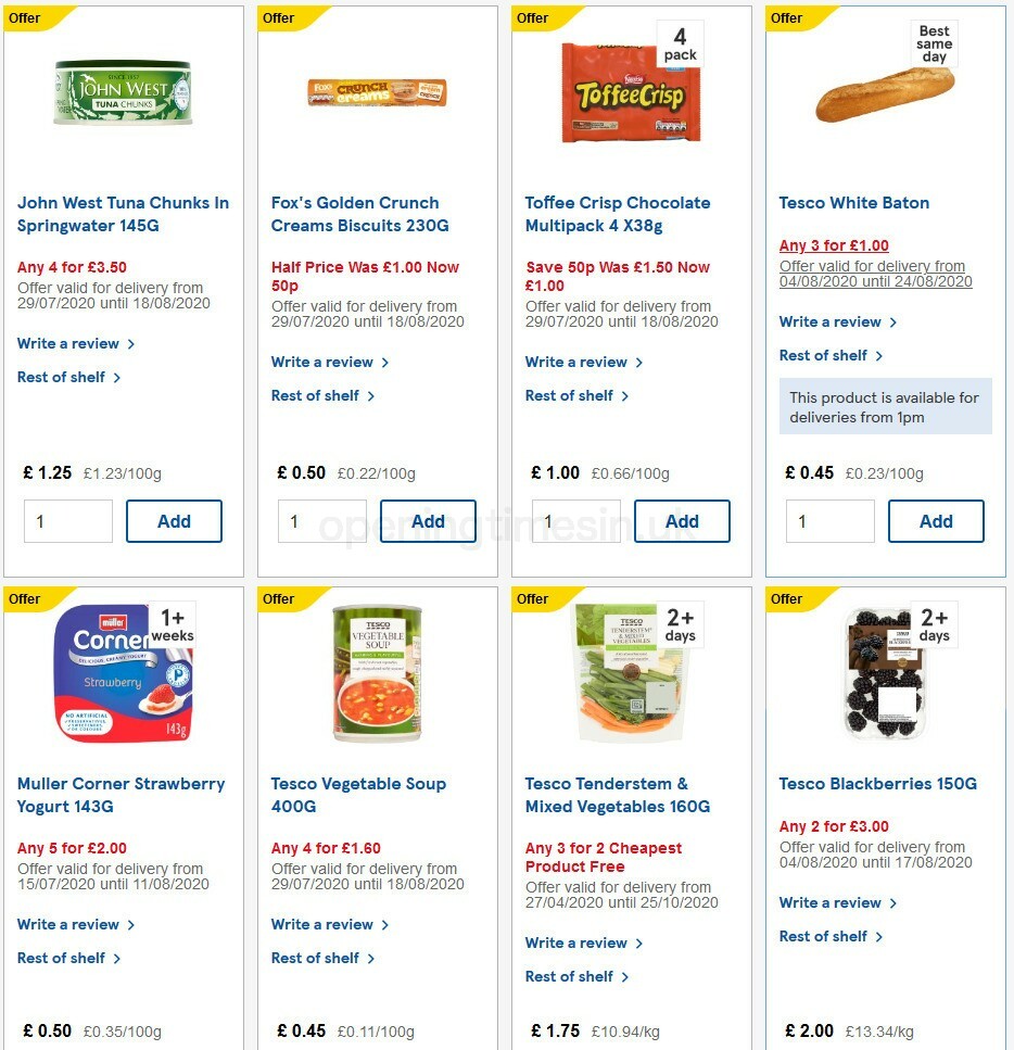 TESCO Offers from 5 August