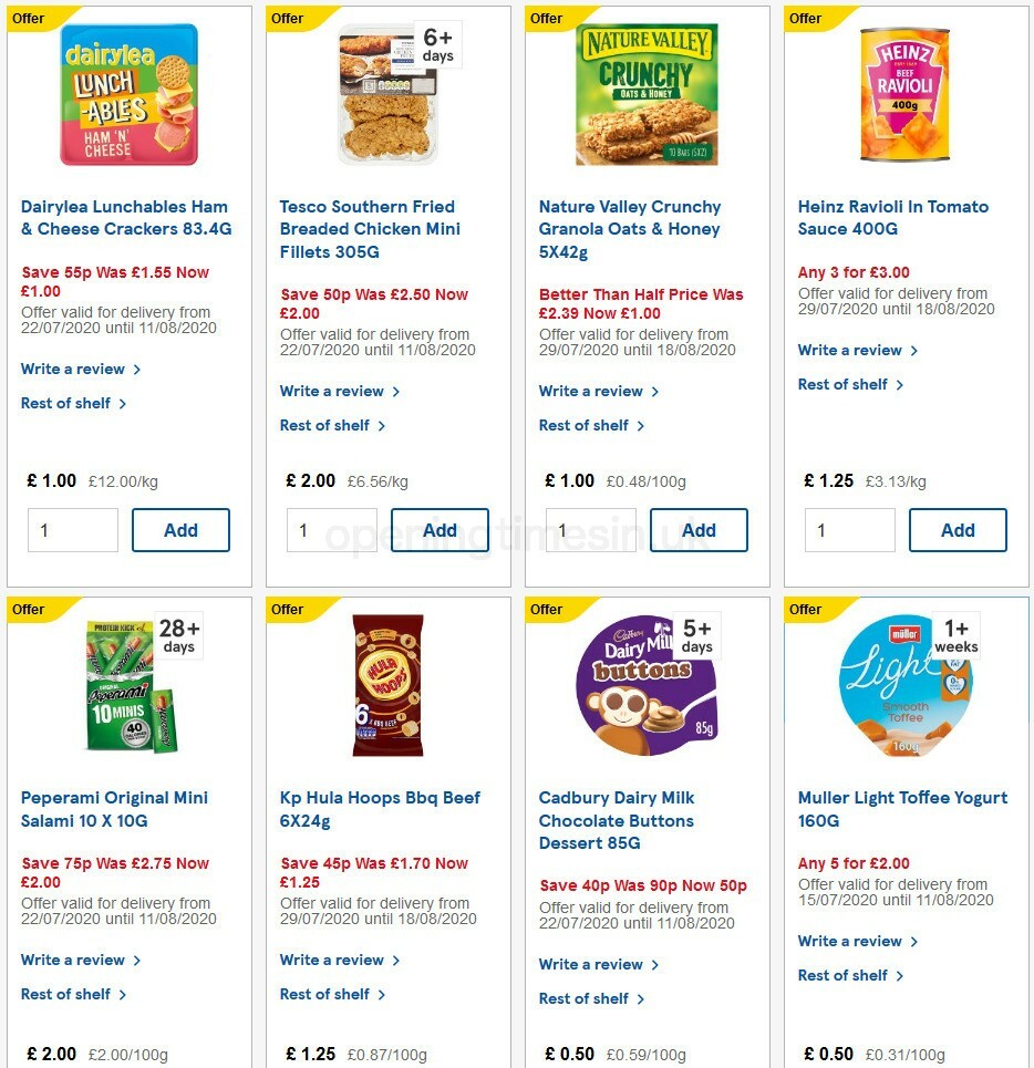 TESCO Offers from 5 August