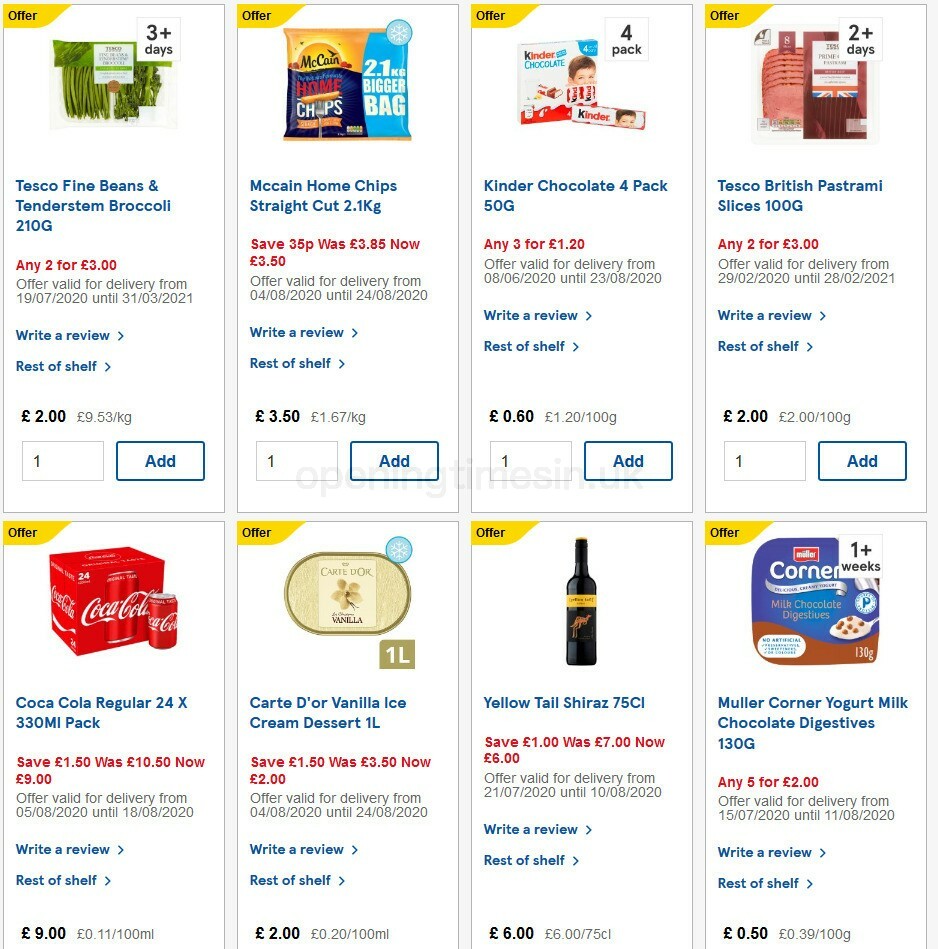 TESCO Offers from 5 August
