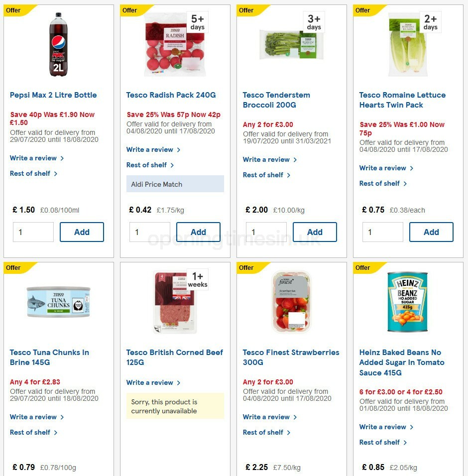 TESCO Offers from 5 August