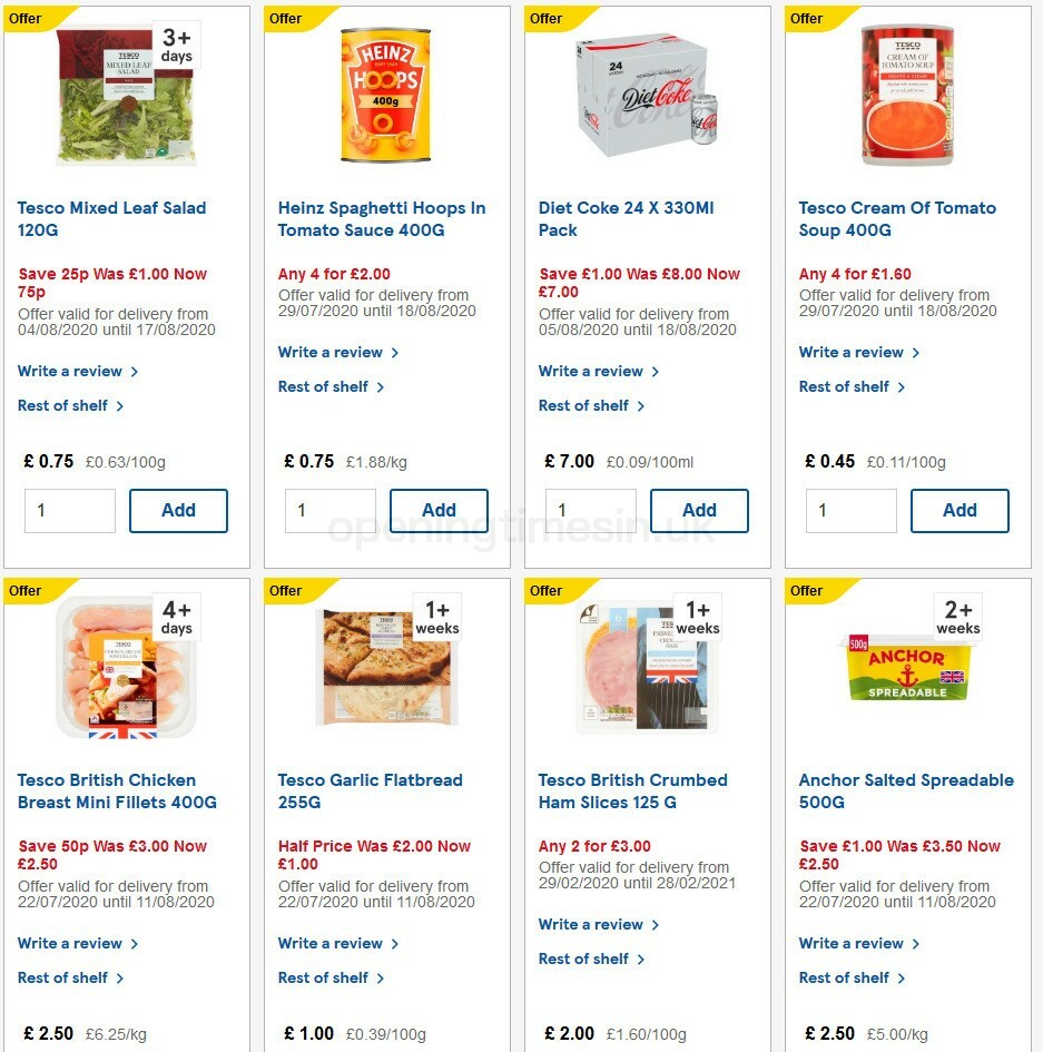 TESCO Offers from 5 August